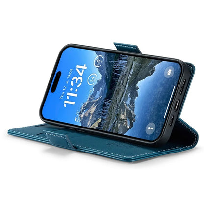 CASEME 023 Series For iPhone 16 Plus Case RFID Blocking Glossy Stand Phone Cover