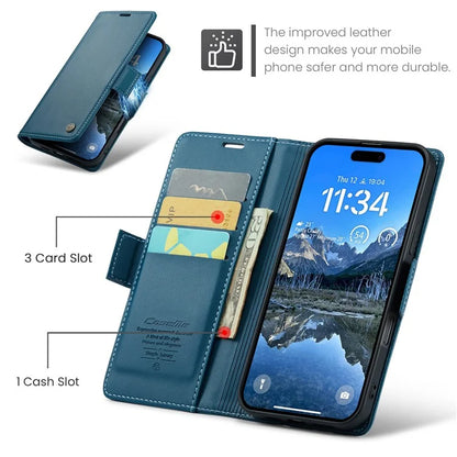 CASEME 023 Series For iPhone 16 Plus Case RFID Blocking Glossy Stand Phone Cover