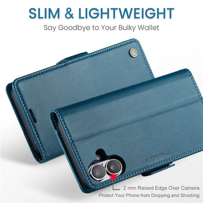 CASEME 023 Series For iPhone 16 Plus Case RFID Blocking Glossy Stand Phone Cover