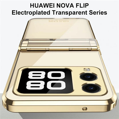For Huawei nova Flip 5G Case Electroplating PC Folding Phone Cover