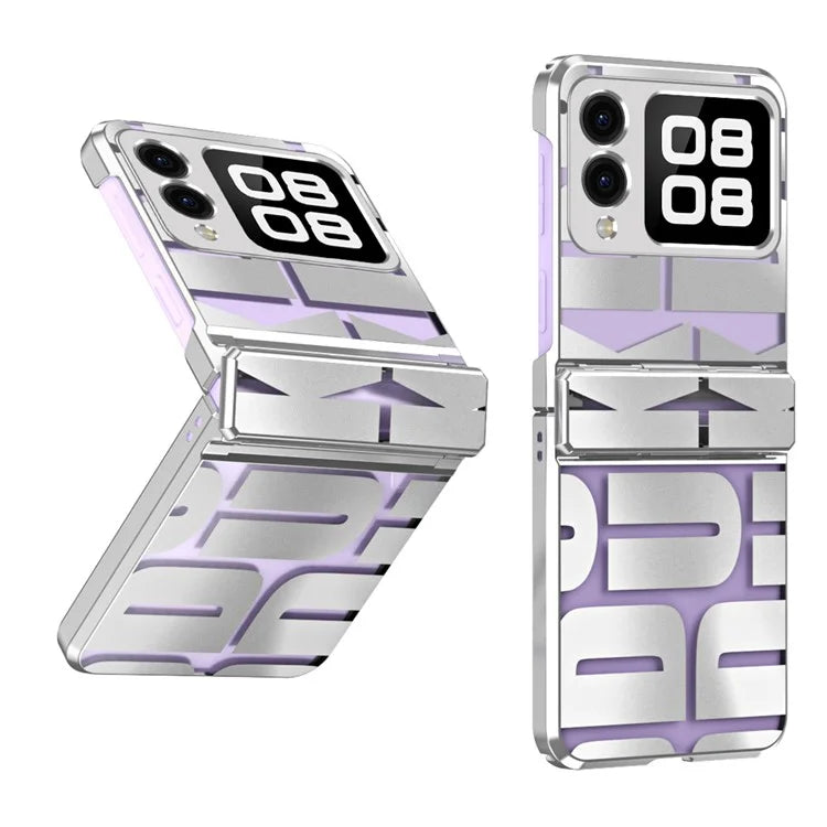 For Huawei nova Flip 5G Case Hard PC Electroplating Phone Cover with Hinge Protection