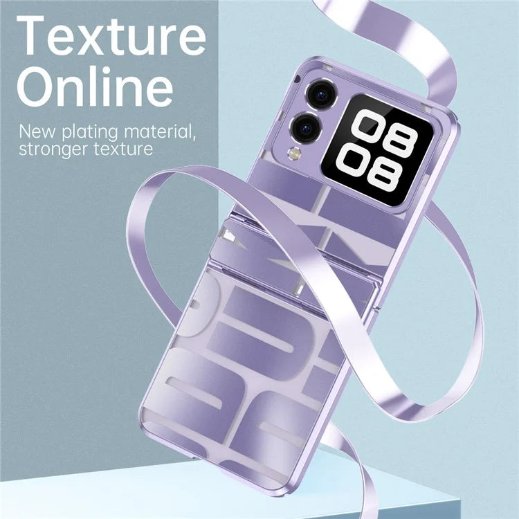For Huawei nova Flip 5G Case Hard PC Electroplating Phone Cover with Hinge Protection