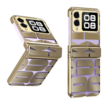 For Huawei nova Flip 5G Case Hard PC Electroplating Phone Cover with Hinge Protection