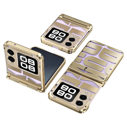 For Huawei nova Flip 5G Case Hard PC Electroplating Phone Cover with Hinge Protection