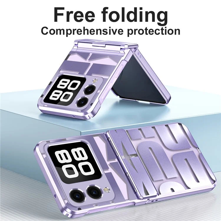 For Huawei nova Flip 5G Case Hard PC Electroplating Phone Cover with Hinge Protection