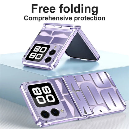 For Huawei nova Flip 5G Case Hard PC Electroplating Phone Cover with Hinge Protection