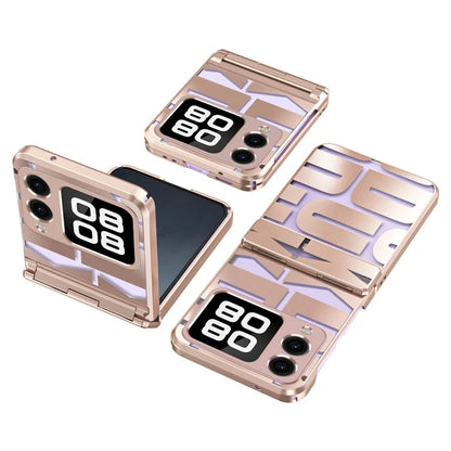 For Huawei nova Flip 5G Case Hard PC Electroplating Phone Cover with Hinge Protection