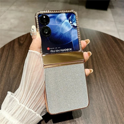 For Xiaomi Mix Flip 5G Case Hinge Protection Rhinestone Glitter PC Phone Cover