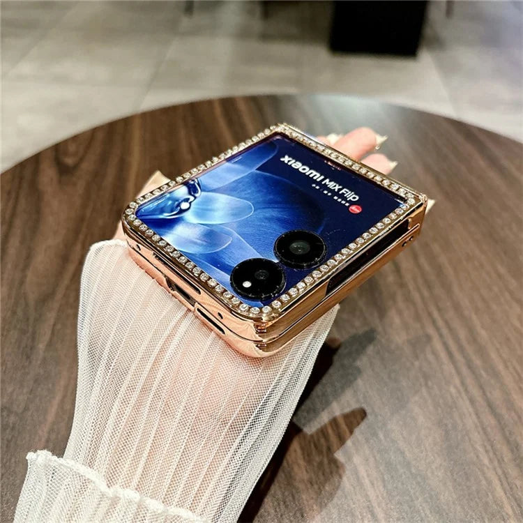 For Xiaomi Mix Flip 5G Case Hinge Protection Rhinestone Glitter PC Phone Cover