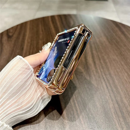 For Xiaomi Mix Flip 5G Case Hinge Protection Rhinestone Glitter PC Phone Cover