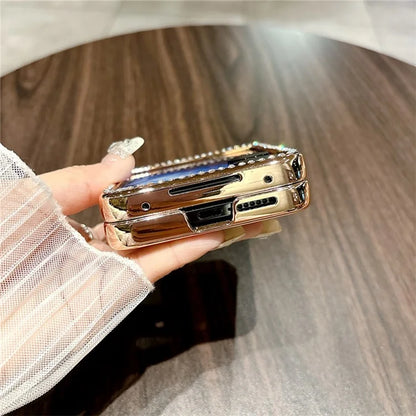 For Xiaomi Mix Flip 5G Case Hinge Protection Rhinestone Glitter PC Phone Cover