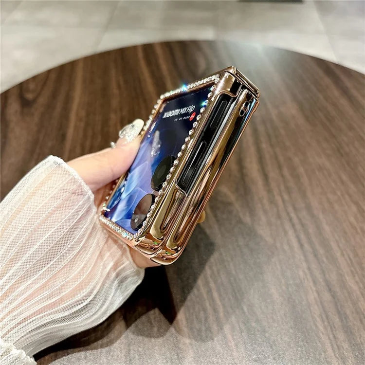 For Xiaomi Mix Flip 5G Case Hinge Protection Rhinestone Glitter PC Phone Cover