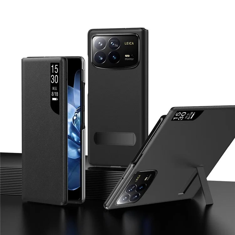 For Xiaomi Mix Fold 4 5G Case View Window PU Leather Kickstand Phone Cover