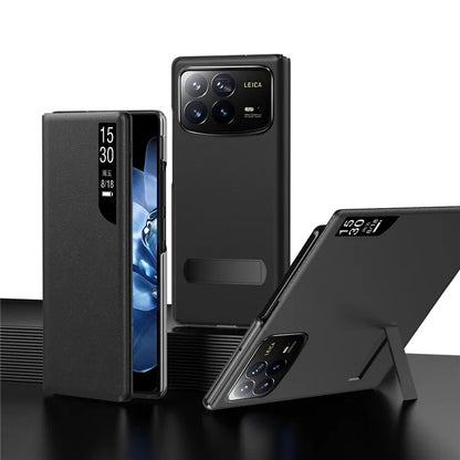 For Xiaomi Mix Fold 4 5G Case View Window PU Leather Kickstand Phone Cover