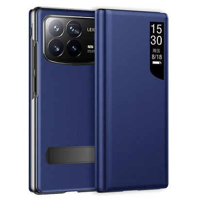 For Xiaomi Mix Fold 4 5G Case View Window PU Leather Kickstand Phone Cover