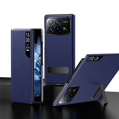 For Xiaomi Mix Fold 4 5G Case View Window PU Leather Kickstand Phone Cover