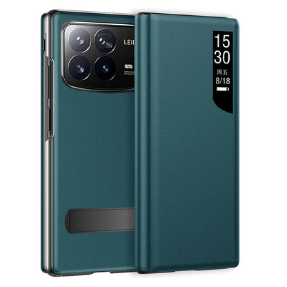 For Xiaomi Mix Fold 4 5G Case View Window PU Leather Kickstand Phone Cover