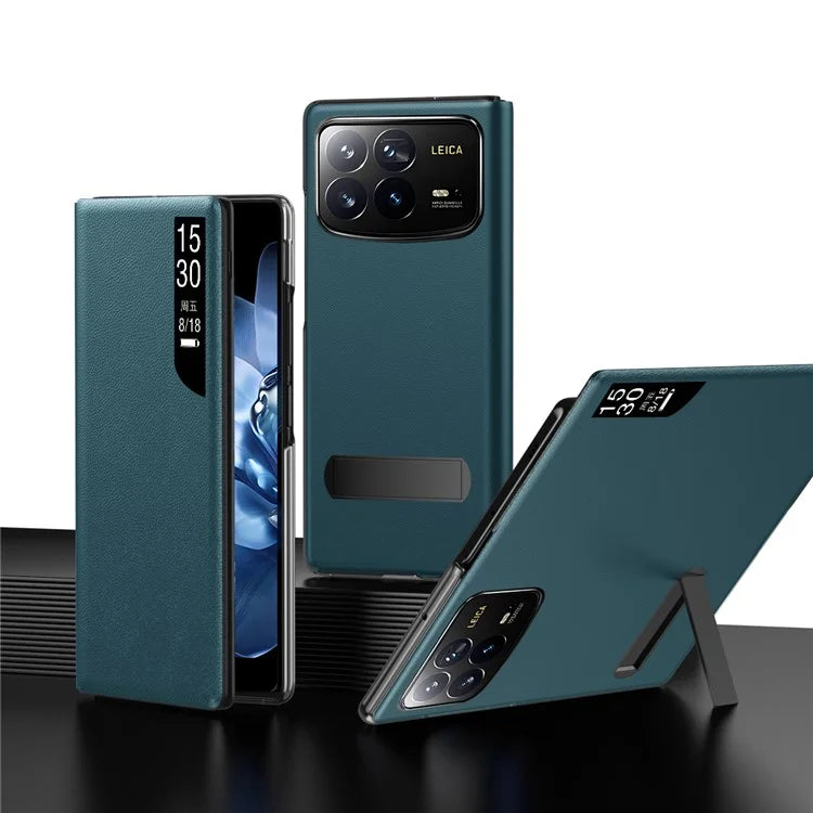 For Xiaomi Mix Fold 4 5G Case View Window PU Leather Kickstand Phone Cover