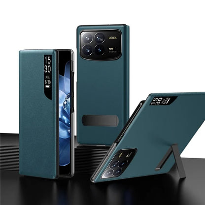 For Xiaomi Mix Fold 4 5G Case View Window PU Leather Kickstand Phone Cover