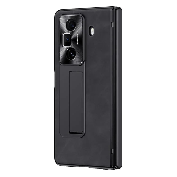 For Honor Magic Vs3 5G Case Leather+PC Kickstand Phone Cover with Tempered Glass Film