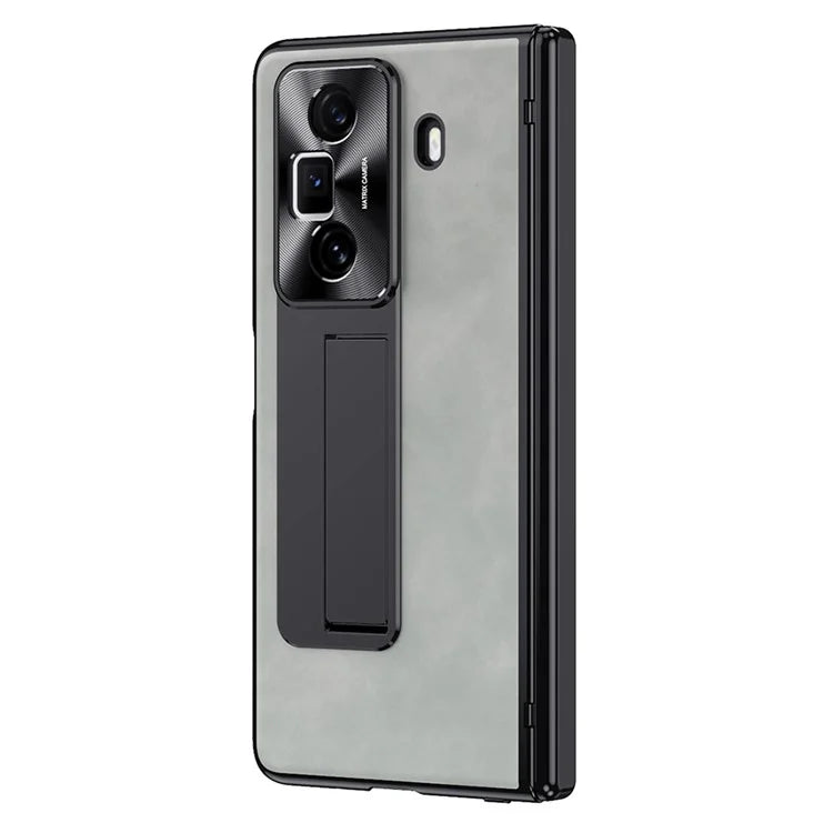 For Honor Magic Vs3 5G Case Leather+PC Kickstand Phone Cover with Tempered Glass Film