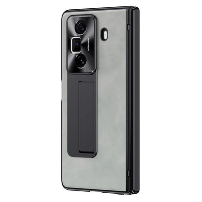 For Honor Magic Vs3 5G Case Leather+PC Kickstand Phone Cover with Tempered Glass Film