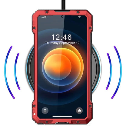 For Samsung Galaxy S24 Ultra Case Silicone+Metal Kickstand Phone Cover with PET Screen Film