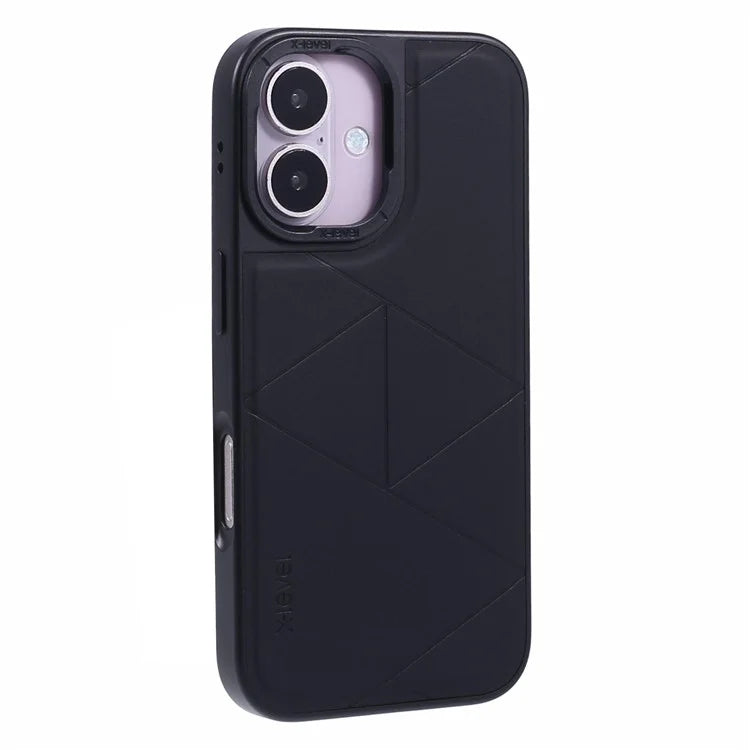 X-LEVEL For iPhone 16 Case Geometric PC+TPU+Leather Anti-Scratch Phone Cover