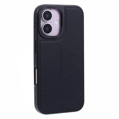 X-LEVEL For iPhone 16 Case Geometric PC+TPU+Leather Anti-Scratch Phone Cover