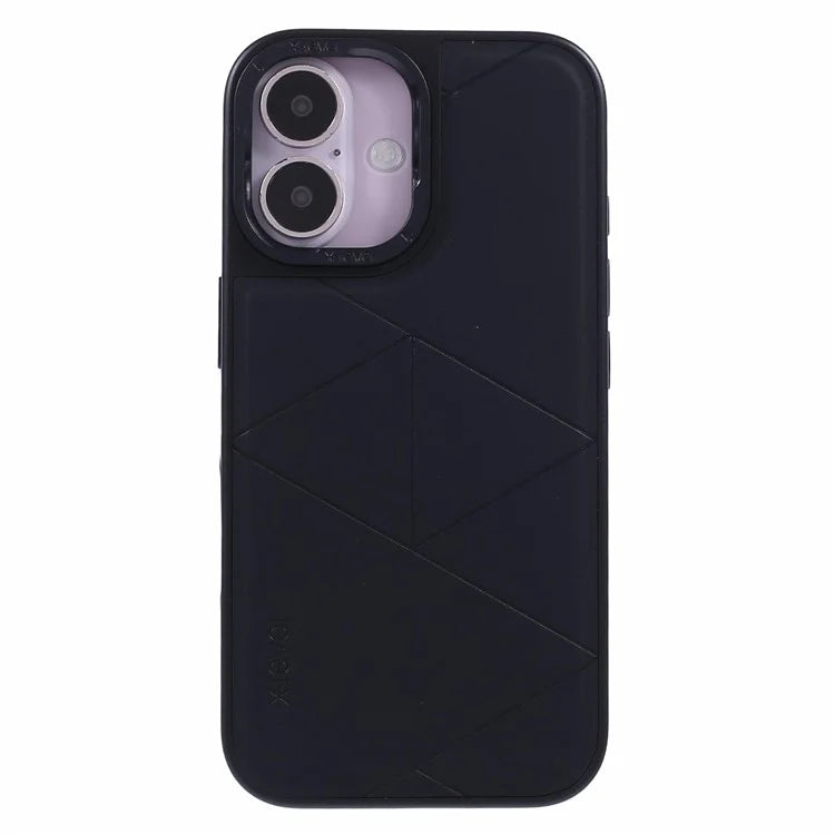 X-LEVEL For iPhone 16 Case Geometric PC+TPU+Leather Anti-Scratch Phone Cover