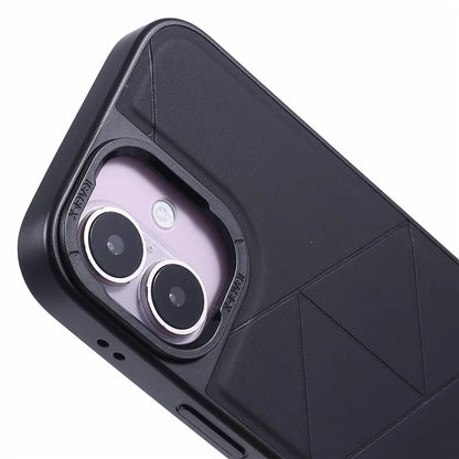 X-LEVEL For iPhone 16 Case Geometric PC+TPU+Leather Anti-Scratch Phone Cover
