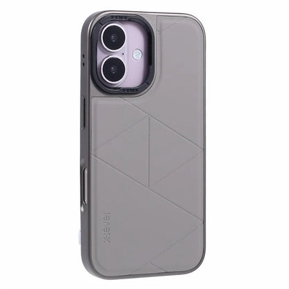 X-LEVEL For iPhone 16 Case Geometric PC+TPU+Leather Anti-Scratch Phone Cover
