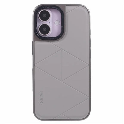 X-LEVEL For iPhone 16 Case Geometric PC+TPU+Leather Anti-Scratch Phone Cover