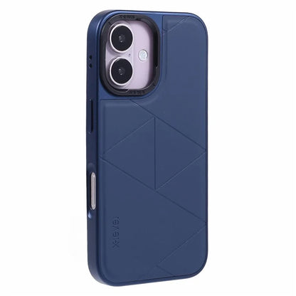 X-LEVEL For iPhone 16 Case Geometric PC+TPU+Leather Anti-Scratch Phone Cover
