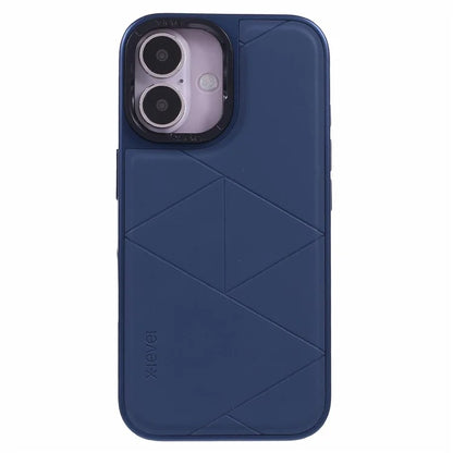 X-LEVEL For iPhone 16 Case Geometric PC+TPU+Leather Anti-Scratch Phone Cover