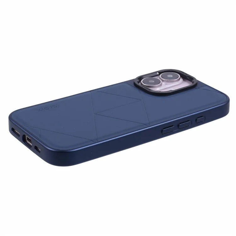 X-LEVEL For iPhone 16 Case Geometric PC+TPU+Leather Anti-Scratch Phone Cover