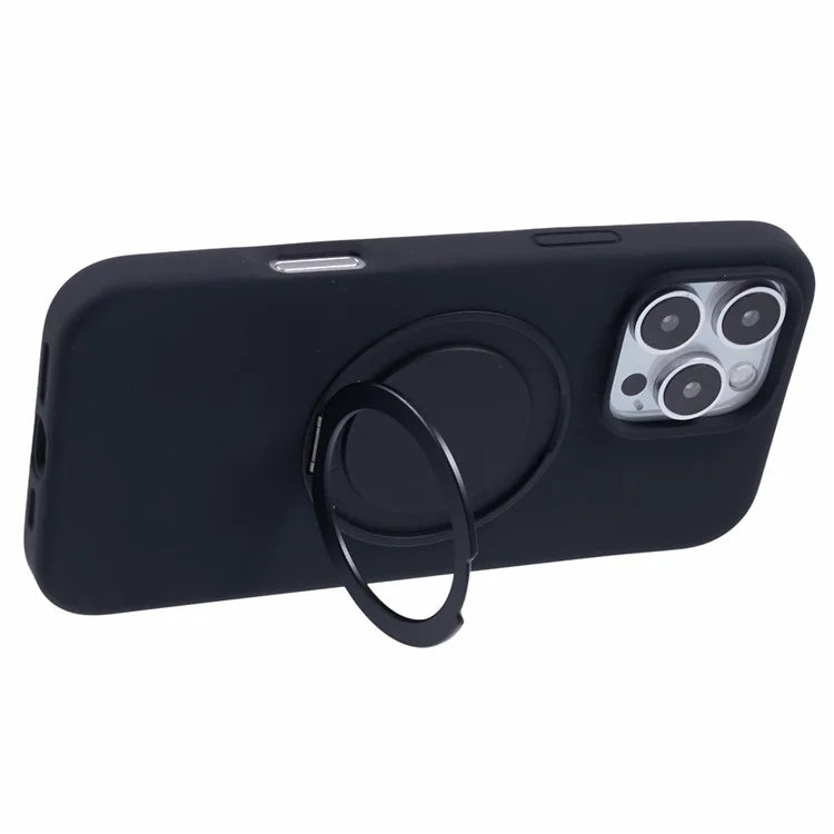 X-LEVEL For iPhone 16 Pro Case Compatible with MagSafe Rotatable Kickstand Liquid Silicone Phone Cover