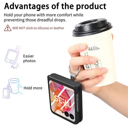 For Motorola Razr 50 Ultra 5G Case Ring Kickstand PC Phone Cover with Tempered Glass Rear Screen Film