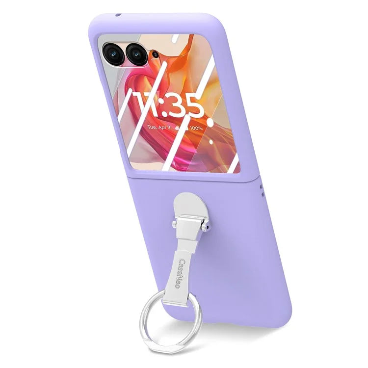 For Motorola Razr 50 Ultra 5G Case Ring Kickstand PC Phone Cover with Tempered Glass Rear Screen Film