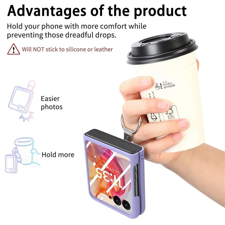 For Motorola Razr 50 Ultra 5G Case Ring Kickstand PC Phone Cover with Tempered Glass Rear Screen Film