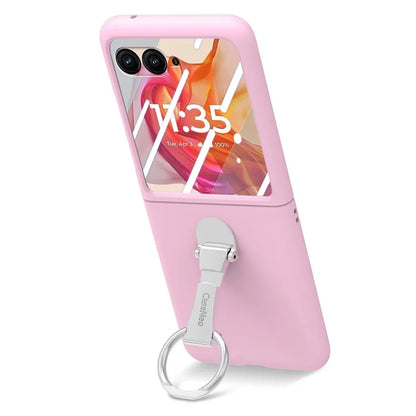 For Motorola Razr 50 Ultra 5G Case Ring Kickstand PC Phone Cover with Tempered Glass Rear Screen Film