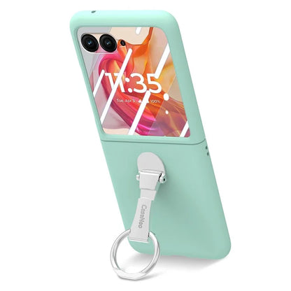 For Motorola Razr 50 Ultra 5G Case Ring Kickstand PC Phone Cover with Tempered Glass Rear Screen Film