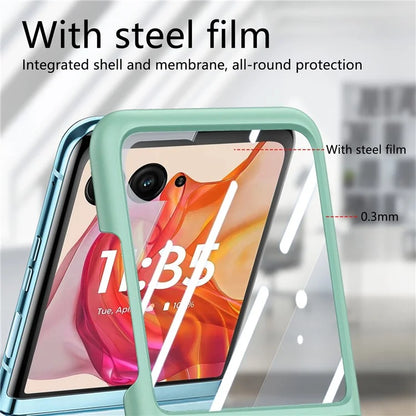 For Motorola Razr 50 Ultra 5G Case Ring Kickstand PC Phone Cover with Tempered Glass Rear Screen Film
