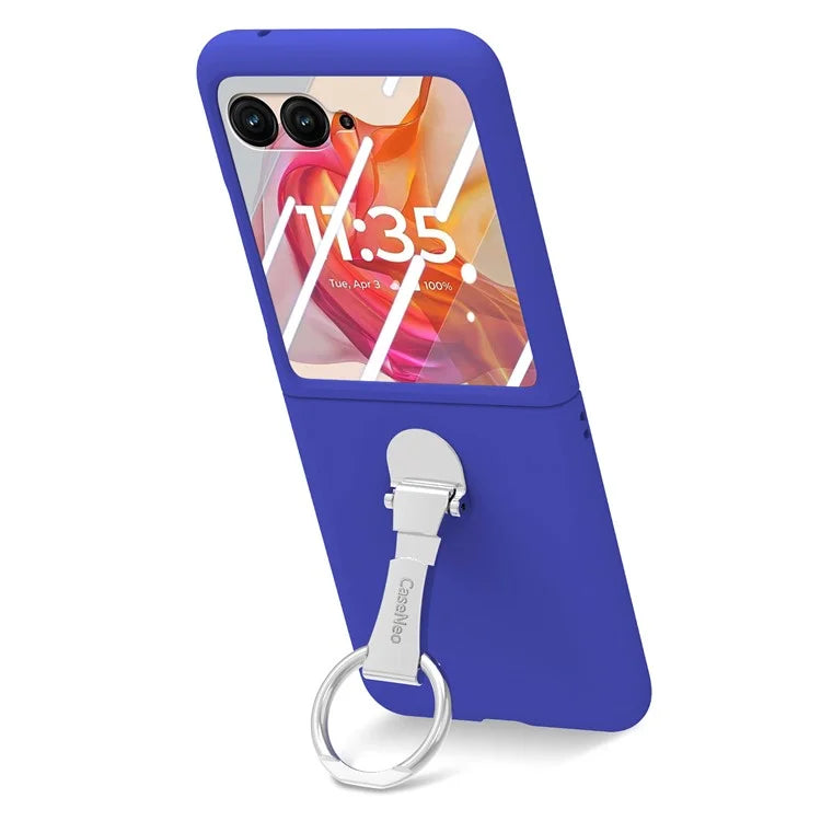 For Motorola Razr 50 Ultra 5G Case Ring Kickstand PC Phone Cover with Tempered Glass Rear Screen Film
