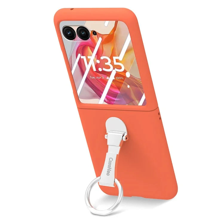 For Motorola Razr 50 Ultra 5G Case Ring Kickstand PC Phone Cover with Tempered Glass Rear Screen Film
