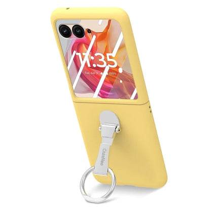 For Motorola Razr 50 Ultra 5G Case Ring Kickstand PC Phone Cover with Tempered Glass Rear Screen Film