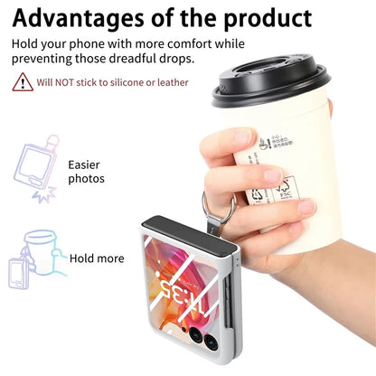 For Motorola Razr 50 Ultra 5G Case Ring Kickstand PC Phone Cover with Tempered Glass Rear Screen Film