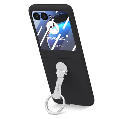 For Motorola Razr 40 Ultra 5G Case Ring Kickstand PC Phone Cover with Tempered Glass Rear Screen Film