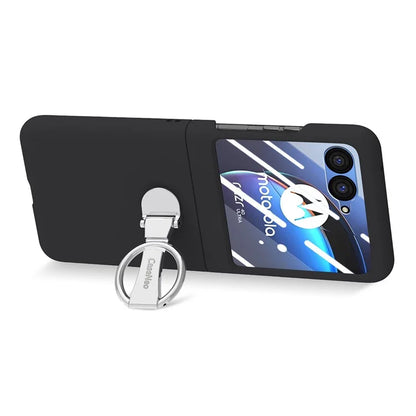 For Motorola Razr 40 Ultra 5G Case Ring Kickstand PC Phone Cover with Tempered Glass Rear Screen Film