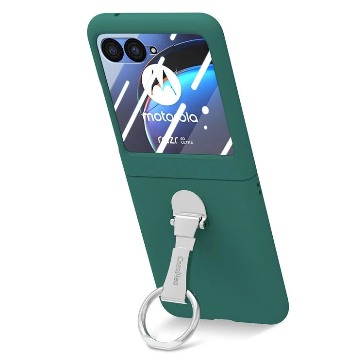 For Motorola Razr 40 Ultra 5G Case Ring Kickstand PC Phone Cover with Tempered Glass Rear Screen Film